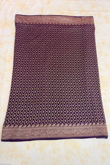 HOV Handloom Banarasi Crepe Silk Saree - Plain Body With Border -Light Purple - 071