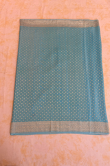 HOV Handloom Banarasi Crepe Silk Saree - Butidar Star All Over - Sky Blue - 076