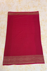 HOV Handloom Banarasi Crepe Silk Saree - Copper Zari All Over- Baby Pink - 078