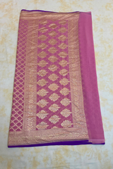 HOV Handloom Banarasi Georgette Silk Saree - All Over Jaali Design Aboli - 081