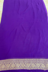 HOV Handloom Banarasi Georgette Silk Saree - All Over Jaali Design Aboli - 081