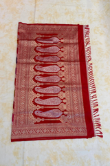 HOV Exclusive Handloom Banarasi Katan Silk Saree - Butidar - Rangakat Red Green - 102