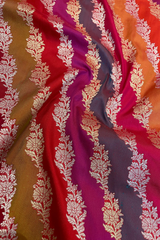 HOV Exclusive Handloom Banarasi Katan Silk Saree - Butidar - Rangakat Red Green - 102