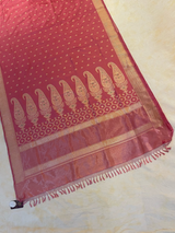HOV EXCLUSIVE HANDLOOM KADHUA BANARASI KATAN SILK SAREE - PAISLEY BUTA JAALA PALLU - ABOLI - 123