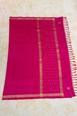 HOV Exclusive Pure Zari Handloom Banarasi Silk Saree - Pink Plain Silver Zari Kasturi - 034