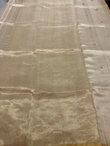 Handlooom Chanderi Silk Saree - Mini Round Buta With Red Mina - Gold