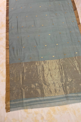 HOV Handloom Chanderi Cotton Silk Saree - Small Leaf - 028-01
