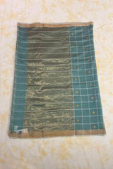 HOV Handloom Chanderi Cotton Silk Saree - Checks With Round Buta - 029-01