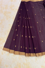 HOV Handloom Chanderi Cotton Silk Saree - Small Leaf - 028-02
