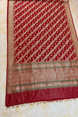 HOV Exclusive Pure Zari Handloom Banarasi Silk Saree - Jaangla Minedar - Red - 055
