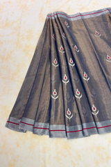 HOV Handloom Chanderi Full Tissue Saree - Plain - 009