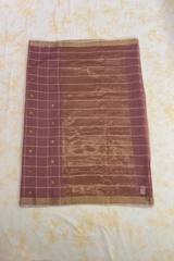 HOV Handloom Chanderi Cotton Silk Saree - Checks With Round Buta - 029-02