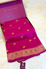 All Gold Zari Handloom Kadhua Banarasi Katan Silk Saree - Small Butidar - Chameli Buti