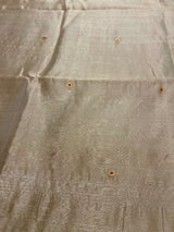 Handloom Silk Chanderi Saree - Mini Round Buta With Red Mina - Pink