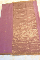 HOV HANDLOOM CHANDERI SAREE TISSUE - ROUND BUTA - 100