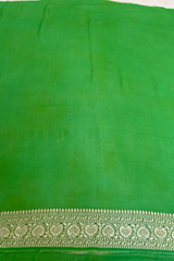 HOV Handloom Banarasi Georgette Silk Saree - All Over Jaali Design Light Green - 080