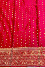 Handloom Kadhua Banarasi Shalu Silk Satin Saree - Sangita - Peach Pink