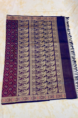 HOV Exclusive Pure Zari Handloom Banarasi Saree - Jaangla Purple - 033