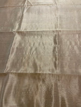 Handloom Silk Chanderi Saree - Mini Round Buta With Red Mina - Pink