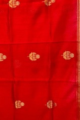 Handloom Silk Chanderi Saree - Fuldani Buta - Red