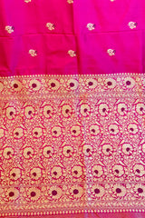 All Gold Zari Handloom Kadhua Banarasi Katan Silk Saree - Small Butidar - Chameli Buti