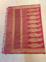 HOV EXCLUSIVE HANDLOOM KADHUA BANARASI KATAN SILK SAREE - PAISLEY BUTA JAALA PALLU - ABOLI - 123