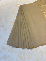 HOV HANDLOOM CHANDERI SAREE - TISSUE - ROUND BUTA - 100