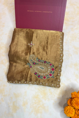 HOV Handloom Chanderi Full Tissue Saree - Handwork Paisley - 005-01