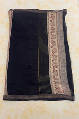 HOV Hand-Block Print Saree Zari Border - 007-01