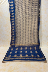 HOV Hand-Block Print Saree Zari Border - 005-01