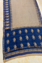 HOV Hand-Block Print Saree Zari Border - 005-01