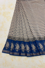 HOV Hand-Block Print Saree Zari Border - 005-01