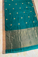 HOV Handloom Chanderi Silk Saree - Mughal Flower Buta - 47