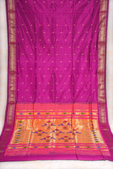 Handloom Paithani Silk Saree - Classic Pallu - Violet