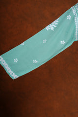 Chikankari Fine Modal Cotton Kurta - Mint Green