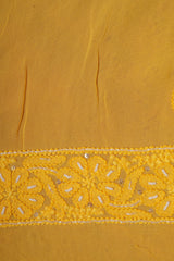 Chikankari Georgette Embroidered Suits Set - Lime Yellow Shaded