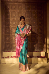 Real Zari Handloom Kadhua Banarasi Shalu Silk Satin Saree - Sangita