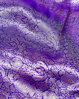 Handloom Banarasi Brocade Silk Fabric - Purple1
