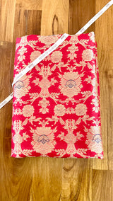 Handloom Banarasi Brocade Silk Fabric - Red