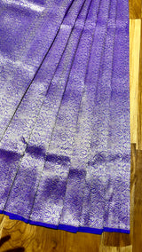 Handloom Banarasi Brocade Silk Fabric - Purple1