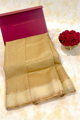 HOV Handloom Chanderi Half Tissue Saree - Checks Pallu - 002-04
