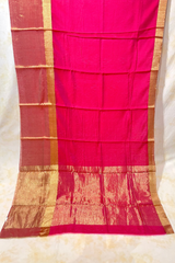 HOV Handloom Chanderi Cotton Silk Saree - Skirt Border - 016-01