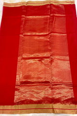 HOV Handloom Chanderi Cotton Silk Saree - Plain Zari Border - 018-01-02