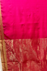 HOV Handloom Chanderi Cotton Silk Saree - Plain Zari Border - 018-03-04
