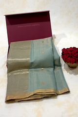 HOV Handloom Chanderi Half Tissue Saree - Round Buta - 003-05,09