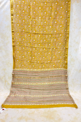 HOV Hand-Block Print Saree Zari Border - 010-01