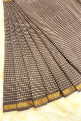 HOV Hand-Block Print Saree Zari Border - 011-01