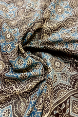 HOV Ajarakh Hand-Block Print Saree - Mul Cotton - 011