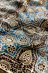 HOV Ajarakh Hand-Block Print Saree - Mul Cotton - 011