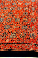 HOV Ajarakh Hand-Block Print Saree with Zari Patta - Modal - 003